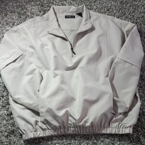 George Men's Lightweight Cream Half-Zip Windbreaker Size L 42-44 Mens